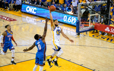 NBA库里超远三分绝杀雷霆比赛最后时刻完整回放